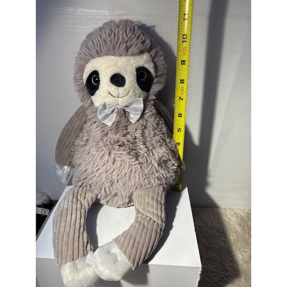 Scentsy Buddy Sloth Plush Toy Grey With Silver Bow & Star Emblem - Picture 9 of 9